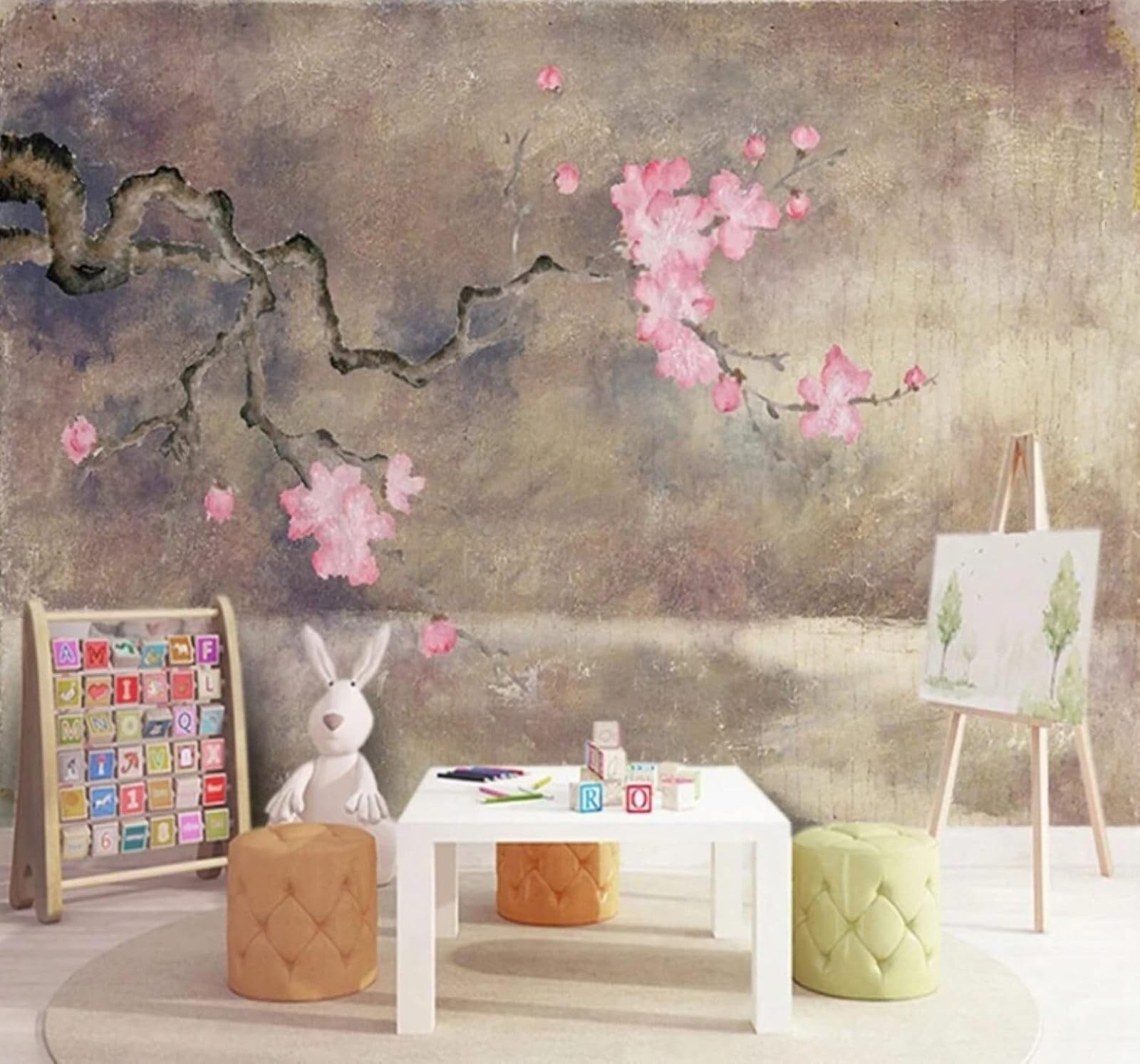 XLMING Vintage Hand Drawn Watercolour Branches Flowers 3D Wallpaper Luxury Home Dining Decor Paste Sofa Living Room The Wall for Bedroom Mural-430cm×300cm