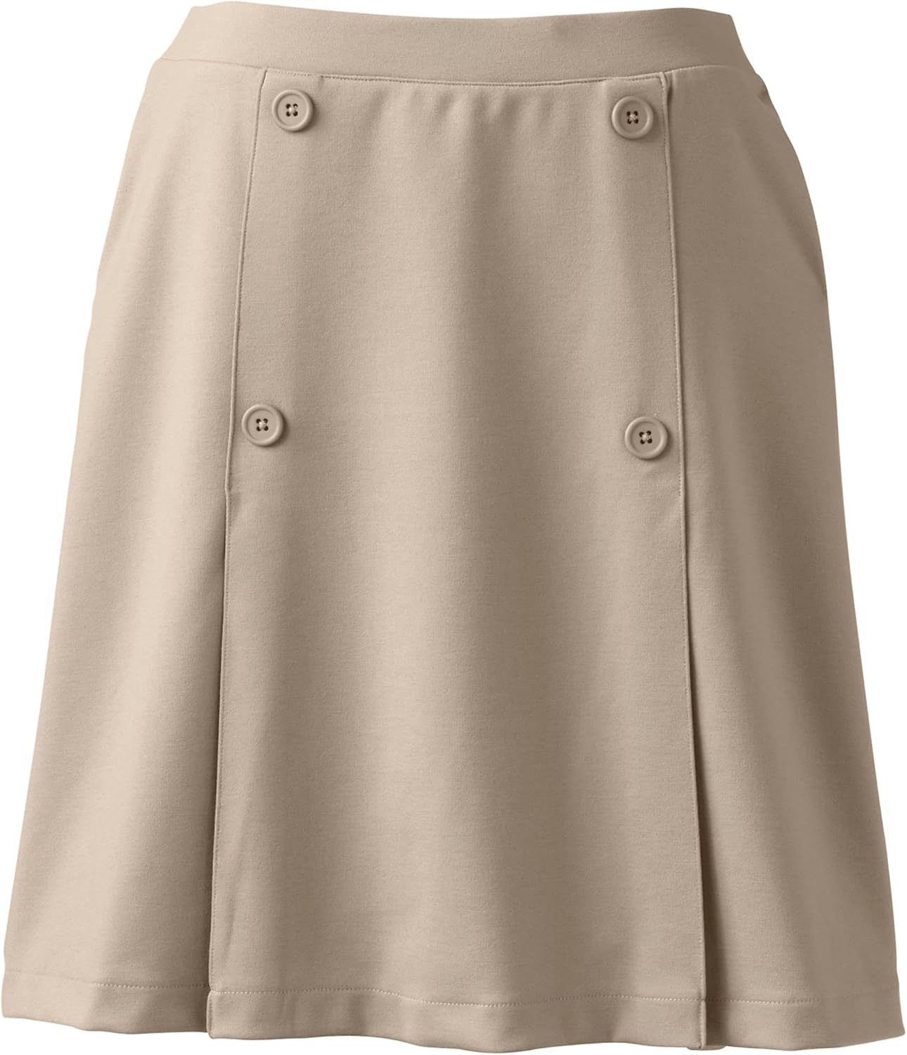Lands' End School Uniform Women's Ponte Button Front Skort