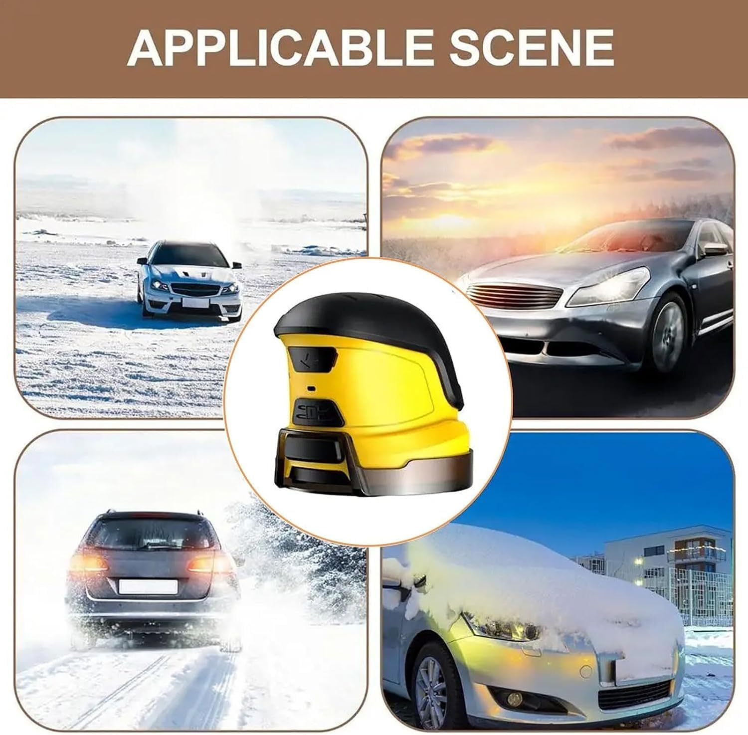 Rascador de hielo inalámbrico | Removedor de nieve recargable por USB para parabrisas de coche | Disco giratorio para una rápida limpieza de nieve
