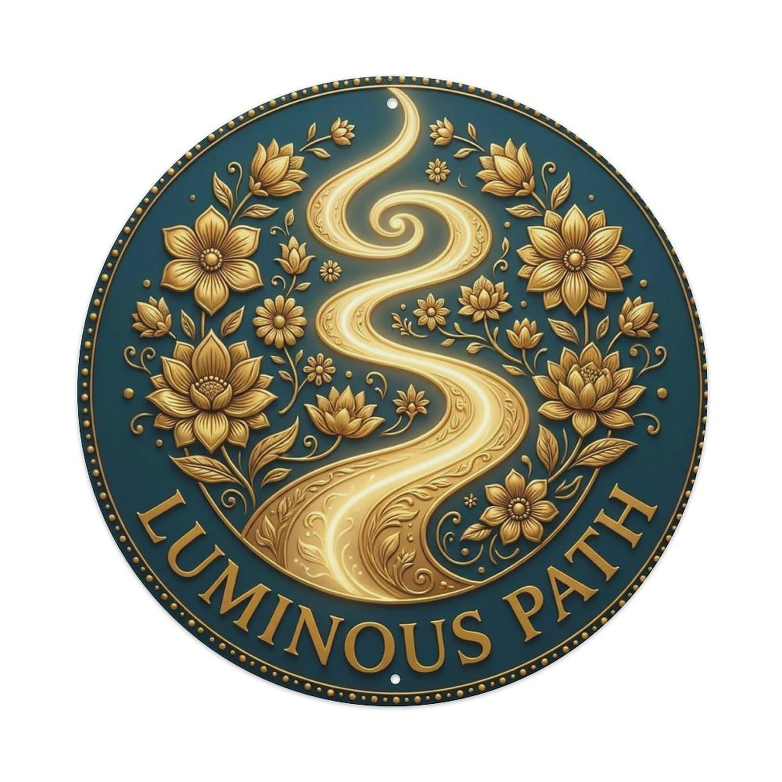 Vintage Luminous Path Flower Zen Yoga Metal Tin Sign