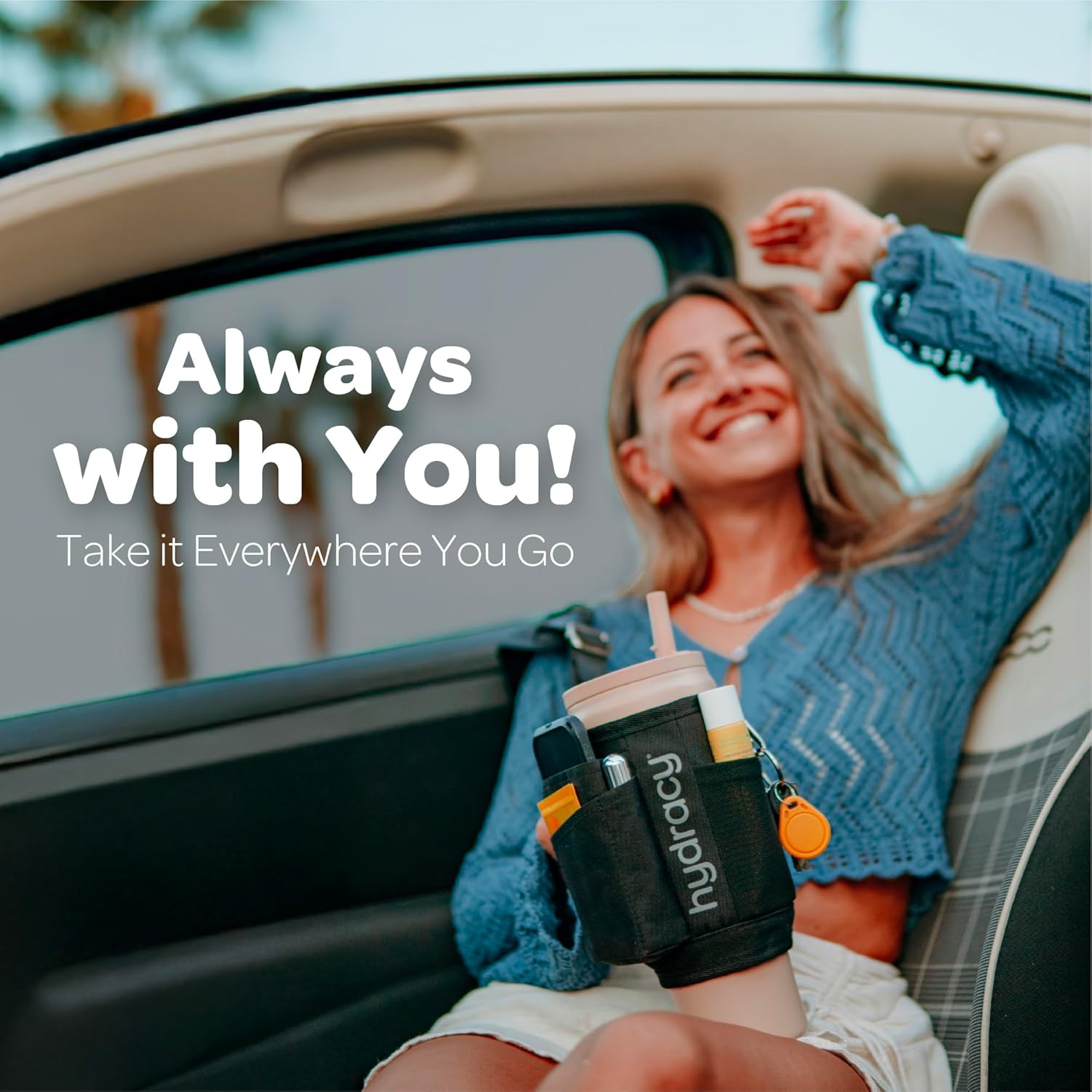 Hydracy 40 Oz Insulated Tumbler Carrier Bag | Crossbody Water Bottle Holder with Strap Sling with Card Sleeve, Walking Insulated Bottle Bag, Gym Accessories for Men & Women, Tumbler not included - Image 8