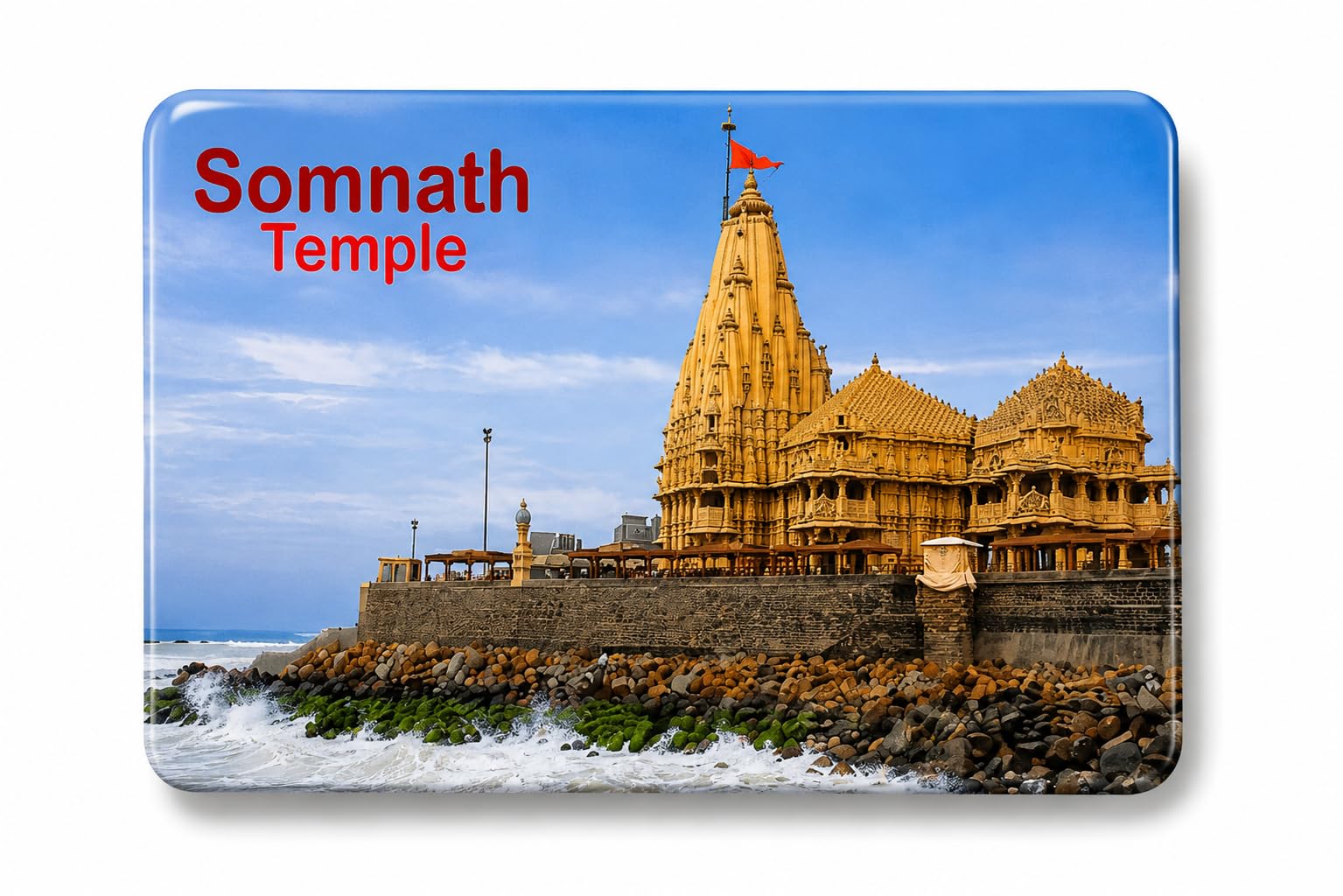 GP Mothers Arts Somnath Temple Fridge Magnet Home Decoration Gifts Wooden Fridge Magnet-image-18
