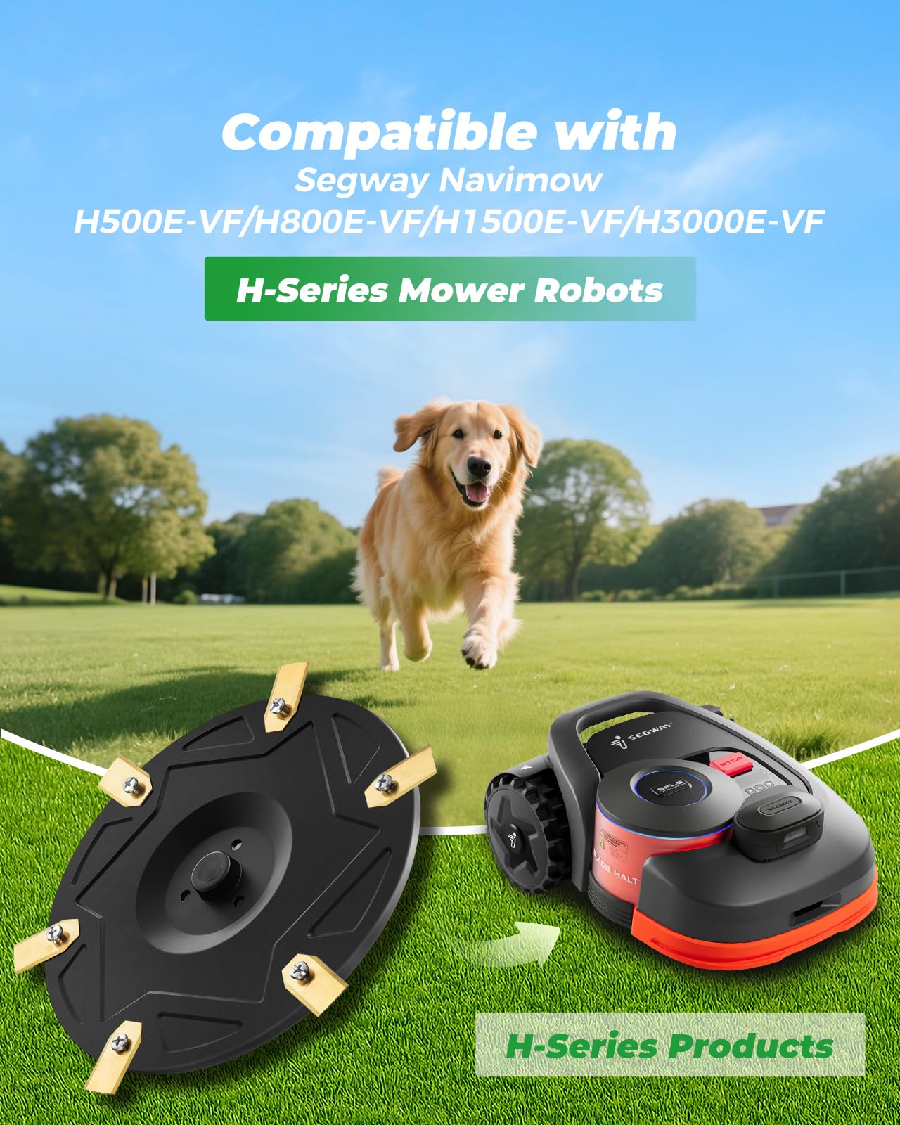 Yivy 6-piece robotic lawnmower blade disc + 30 blades, compatible with Segway Navimow H500E, H800E, H1500E, H3000E blade disc robotic lawnmower turntable