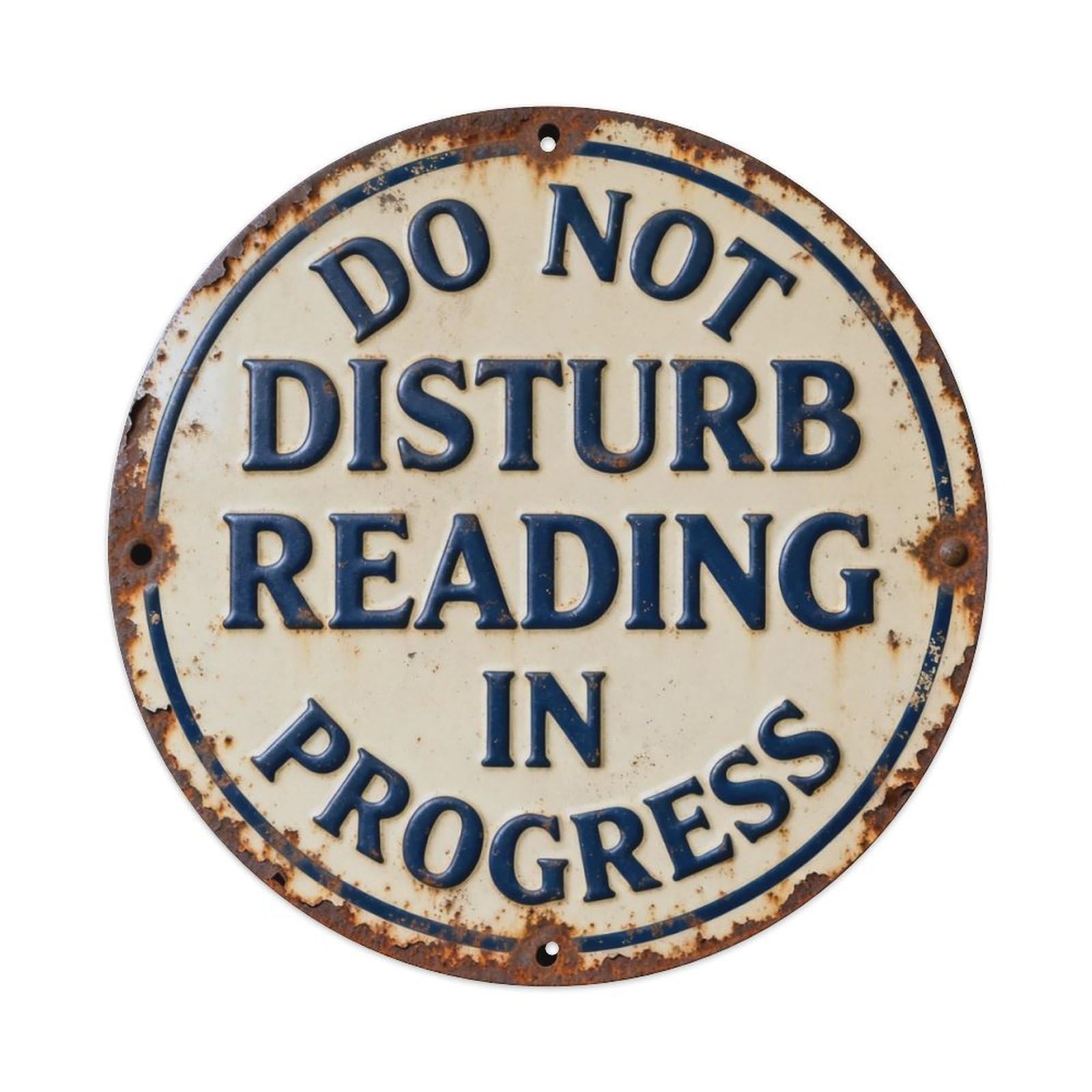 DO NOT DISTURB READING IN PROGRESS Metal Tin Sign Plaque