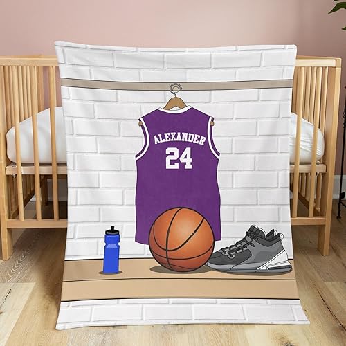 Miniatura 3 de Manta personalizada para fanáticos del deporte, diseño de uva, súper suave, de doble capa, manta Minky de 50 x 60 pulgadas con respaldo de puntos,