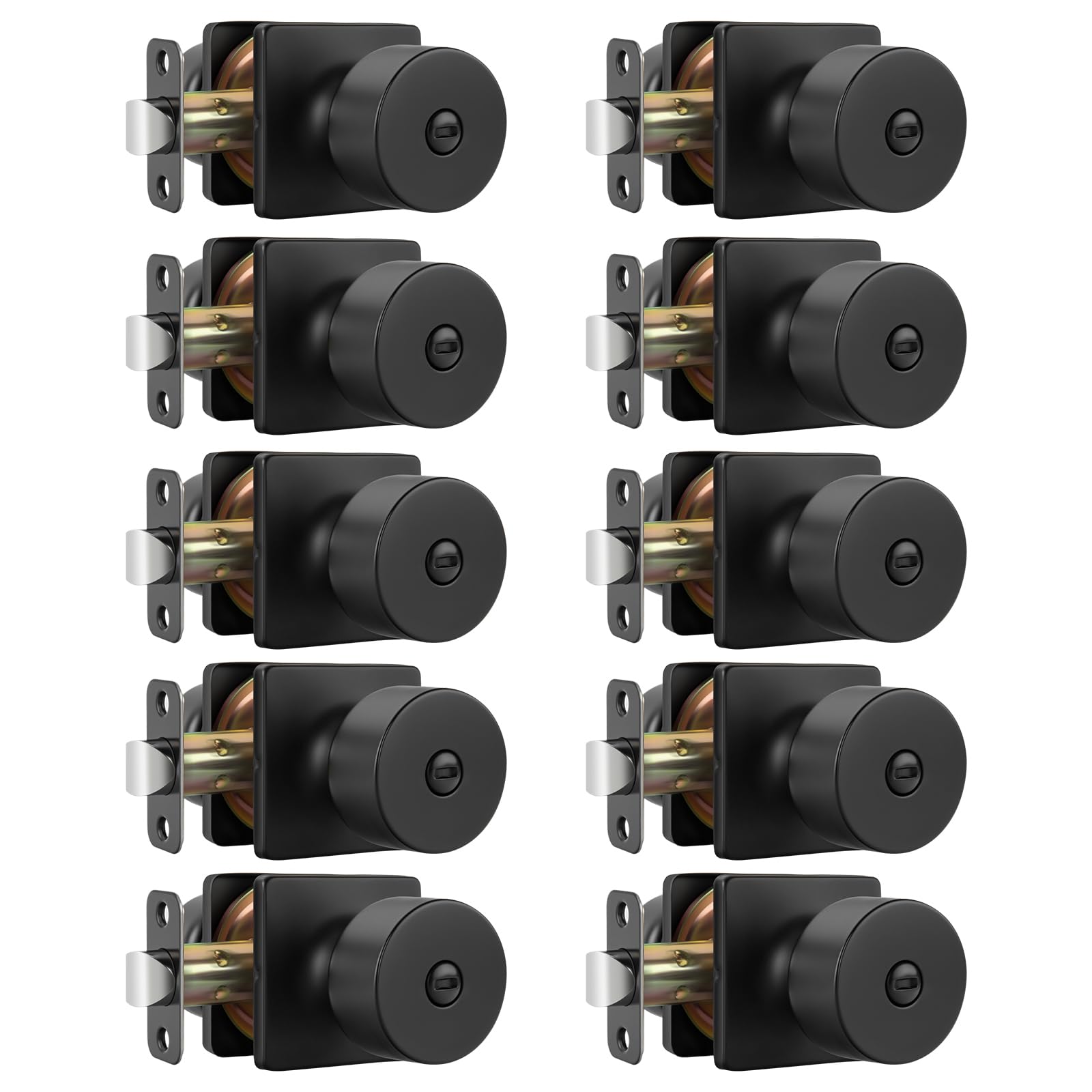 Goldenwarm Matte Black Door Knobs - 6 Pack -22