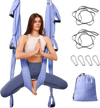 Leogreen Aerial Yoga Swing Set, Aerial Yoga Hammock Trapeze, Flying Antigravity Yoga, Max Load 660lb, for Inversion Exercise Pilates Gymnastics