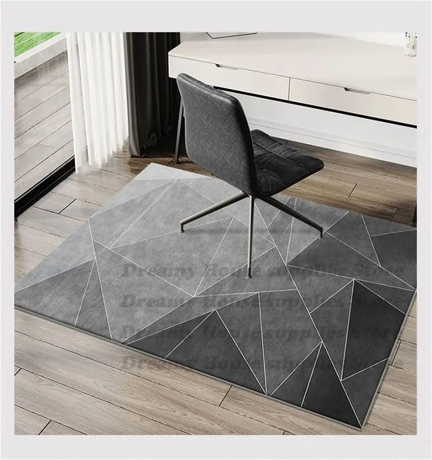 Tappetino for sedia rettangolare for studio della stanza Decorazioni geometriche for camera da letto Tappeti stampati antiscivolo for tappeti del soggiorno Per Parquet(Lint-free04,200x300cm)