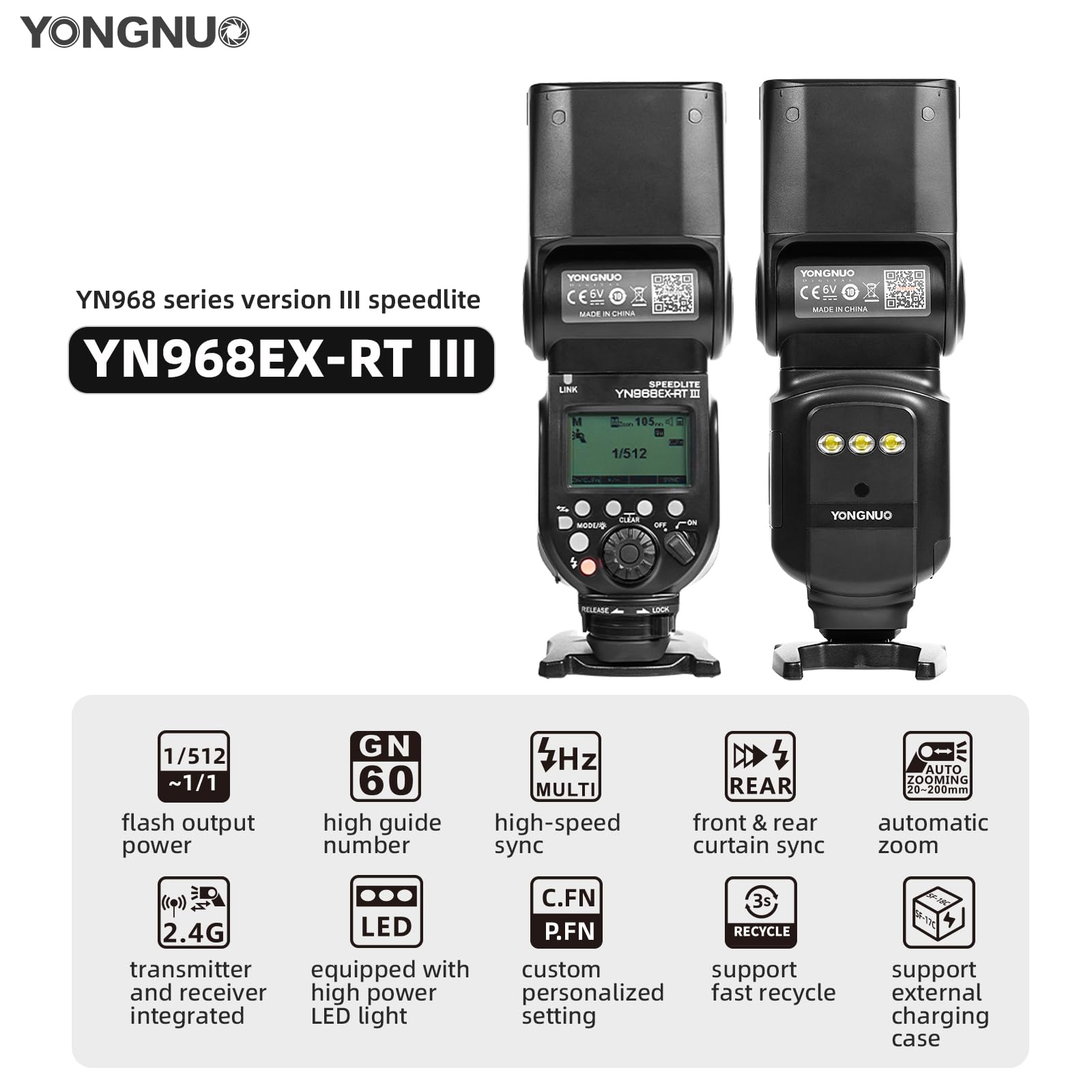 Amazon.com : YONGNUO Upgraded YN968EX-RT III Flash Speedlite, for