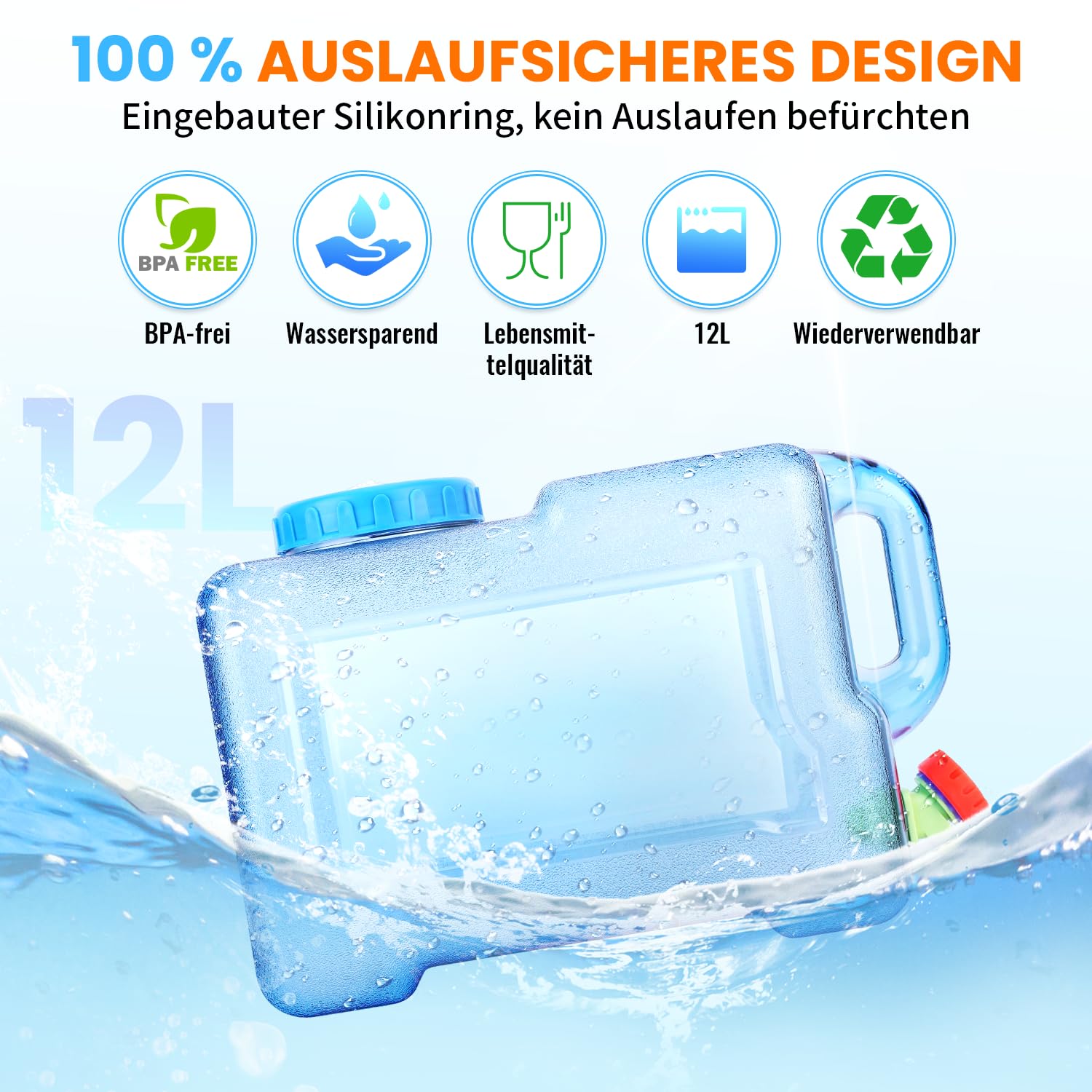 Umikk 5L ~ 22L,Tanica per acqua da campeggio, con rubinetto, contenitore per acqua potabile portatile, tanica per acqua senza BPA, per viaggi all'aperto e a casa