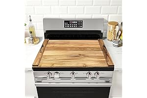 Acacia Wood Noodle Board Stovetop Cover with Handles for Gas or Electric Cooktops