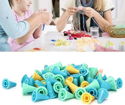 Miniatura 3 de 100 protectores de agujas coloridos, protectores de punto de tejer con agujeros grandes, protectores de puntos, tapones de punta de aguja para