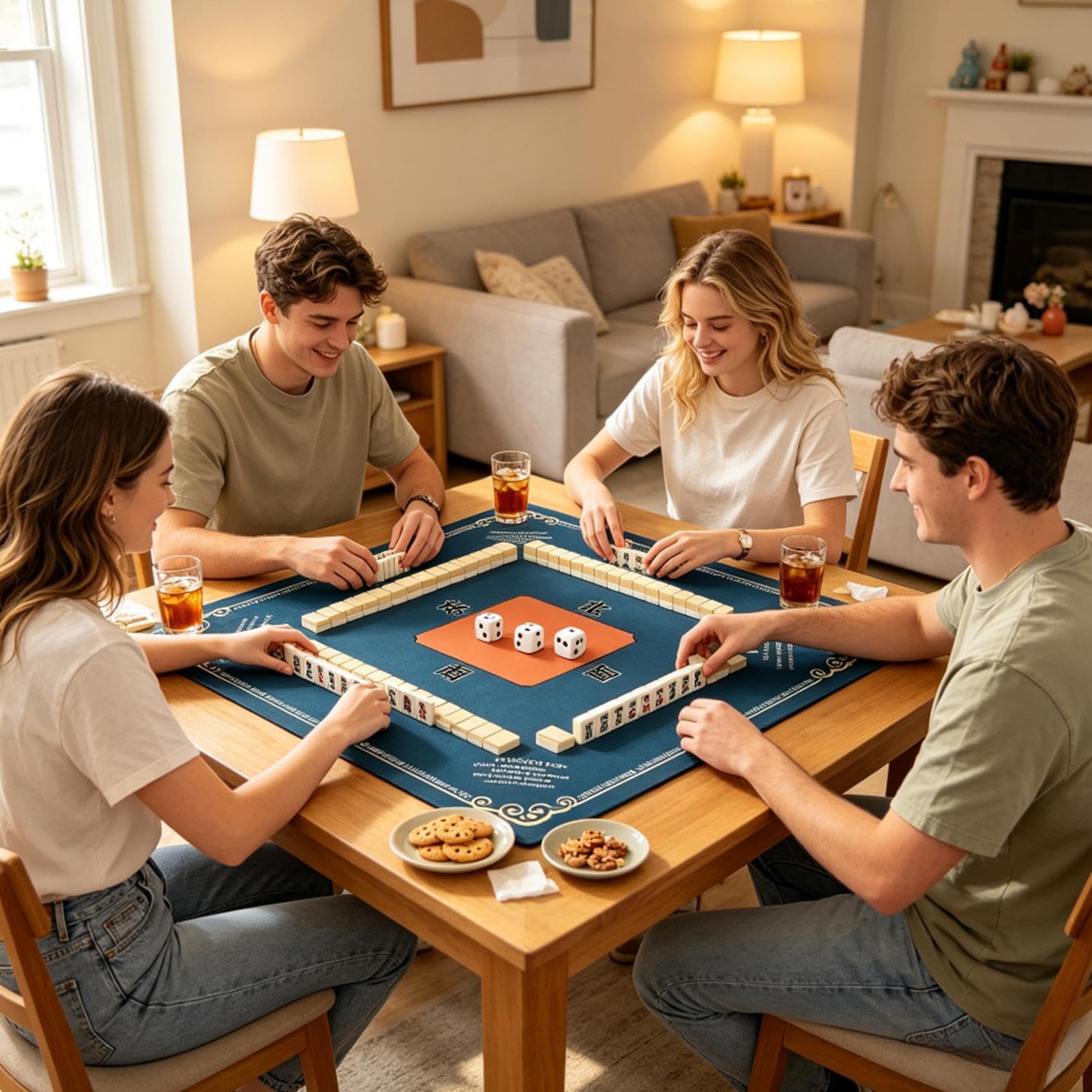 Generisch Mahjong Tapis de table anti-bruit 80 x 80 cm