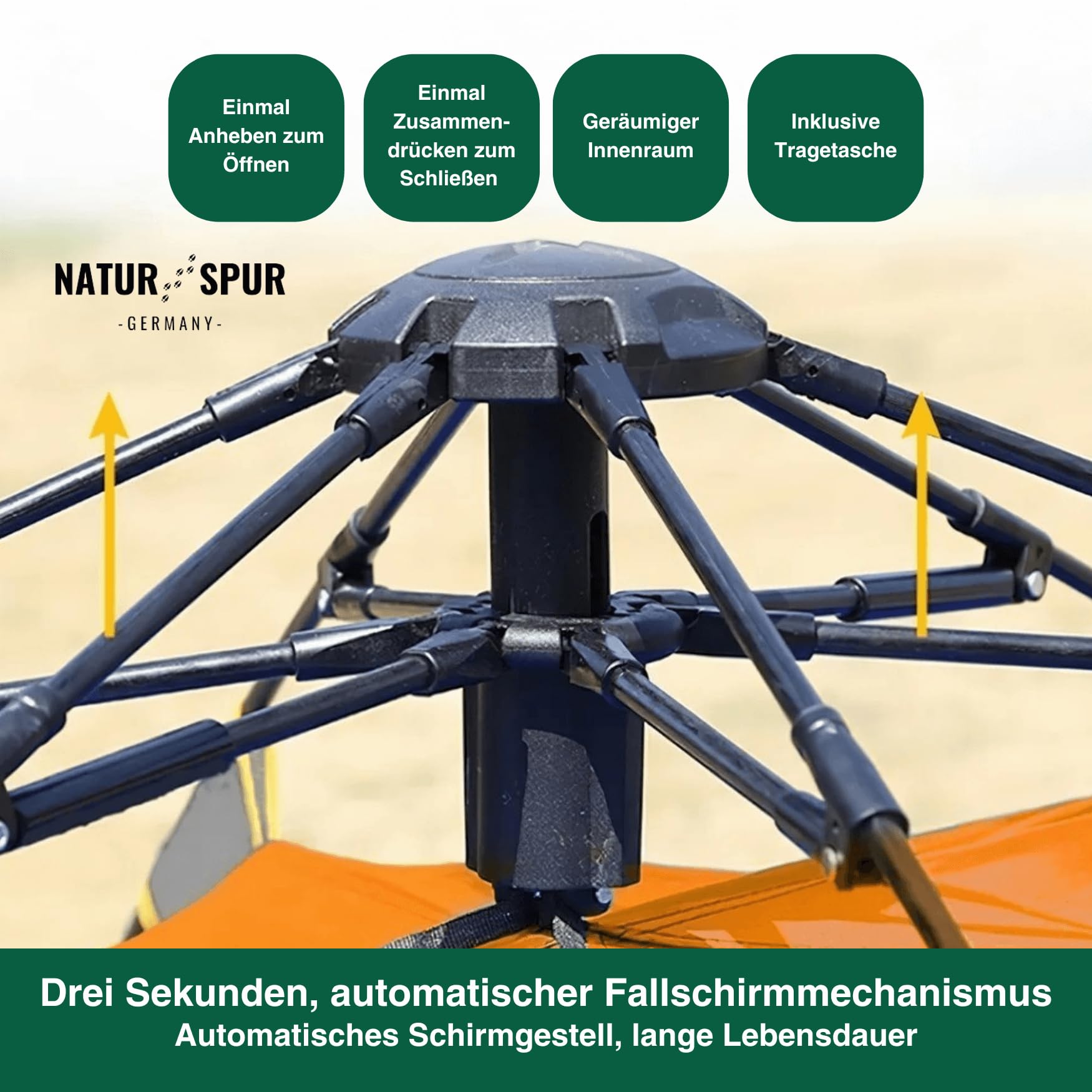zelt automatischer aufbau Naturspur Natur spur Outdoor -Automatischer in 3 Sekunden Wurfzelt 2-3 Personen - Wasserdichtes Pop Up Zelt colour:Glossy Black Mars Hydro 5' x Zelthalle mieten Tirol