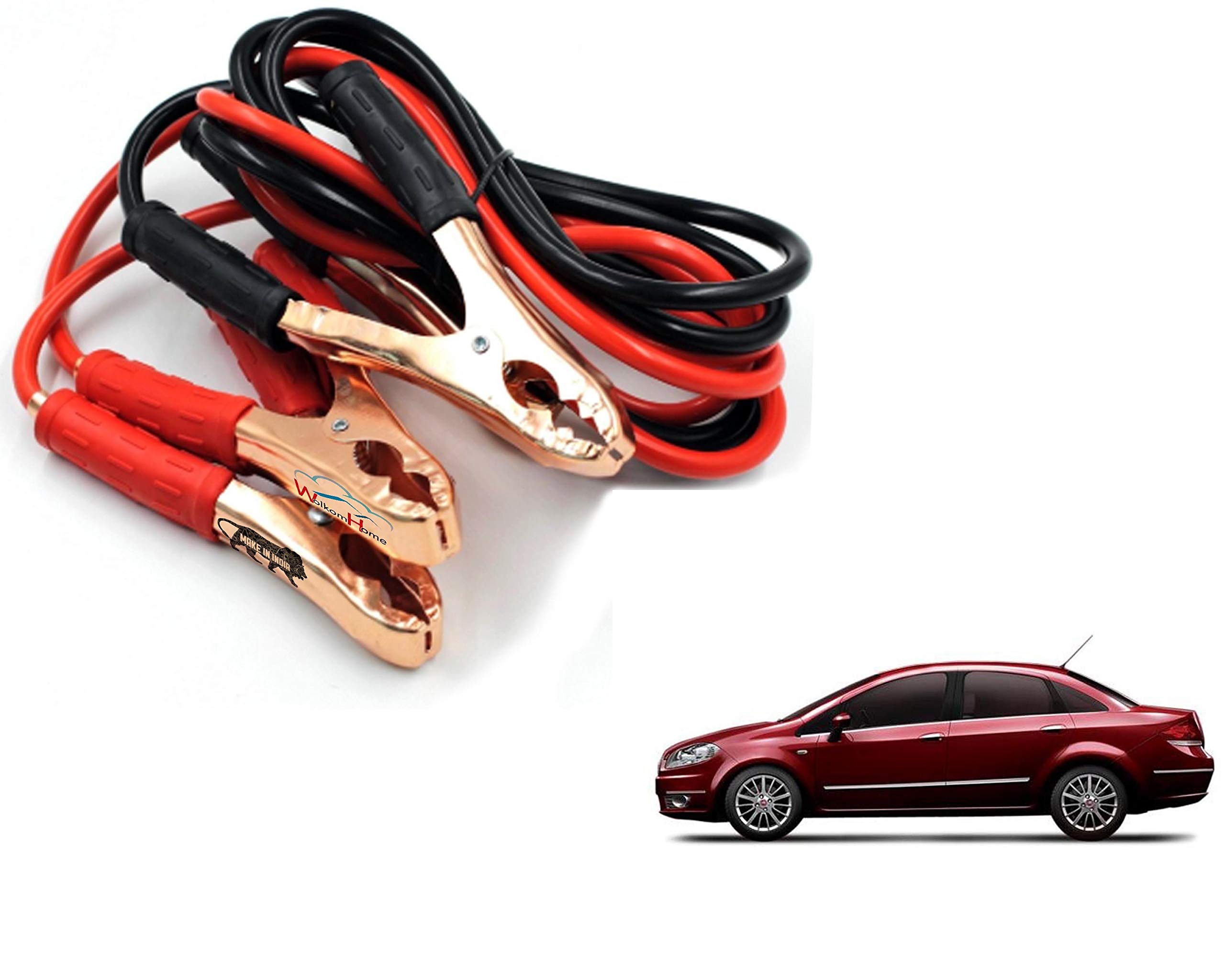 WolkomHome Jumper Cable Booster Cable car Battery Charger 500-Amp to 700-Amp Capacity 2-mtr for Fiat Linea-image-11