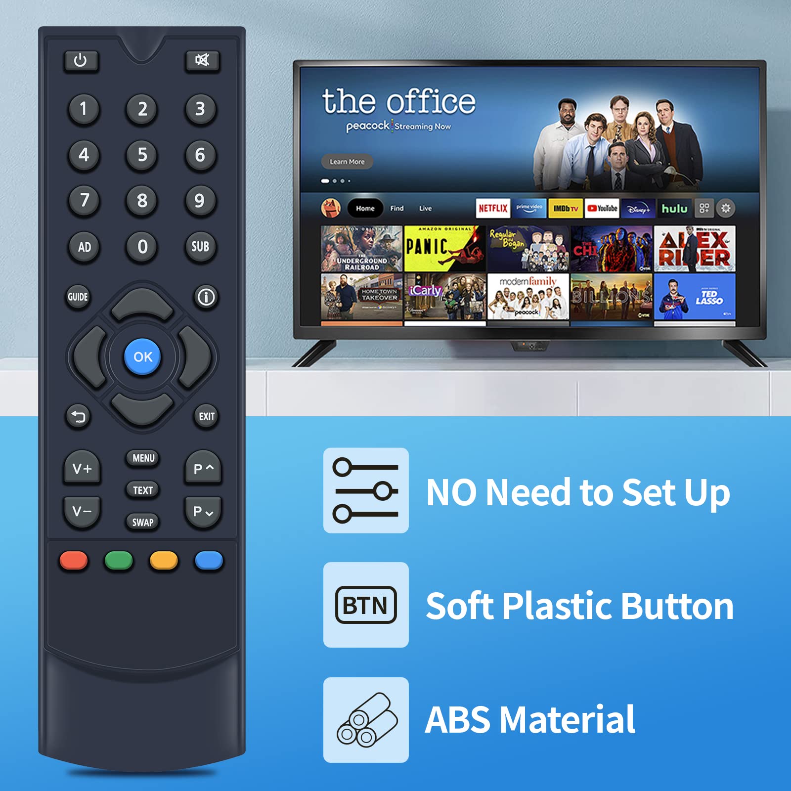 Telecomando Originale Manhattan Per T1 / SX Freeview HD - Ricambio Nero
