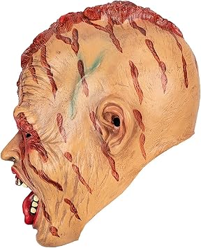 halloween party mask zombie props party supplies scary halloween mask horror bloody rotten face mask black long hair latex headgear novelty latex horror mask