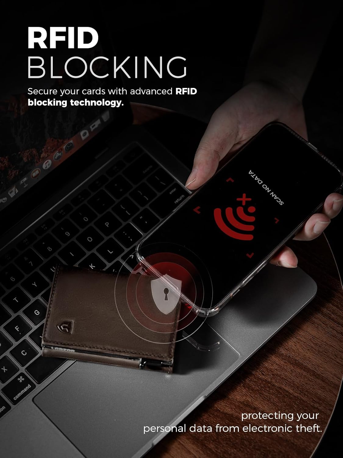 LORZOR AirTag Wallet - Full Grain Leather, Mens Minimalist Wallet with Apple Air Tag Holder, Slim Smart Pop up Card Case, ID Window, RFID Blocking, Front Pocket (AirTag Not Included) - Image 7