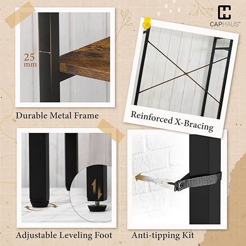 Miniatura 6 de CAPHAUS Perchero de ropa de capacidad de 913 libras para colgar ropa, armario abierto resistente con varillas para colgar, organizador de armario