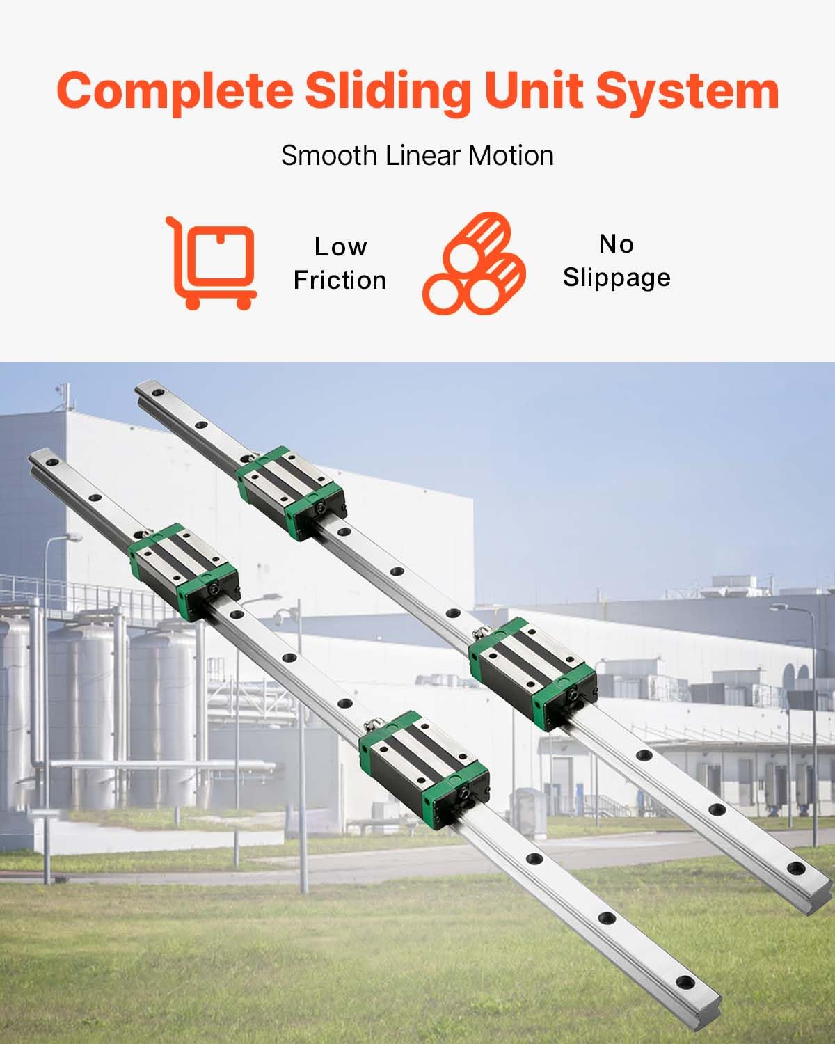 VEVOR Linear Guide Rail, 2Pcs HGR20-1500 mm, Linear Slide Rail Shaft Optical Axis with 1Pcs RM1605-1500 mm Ballscrew, BF12/BK12 Kit, 4 Blocks, Square, Pre-Drilled Holes, for CNC Routers Lathes Mills