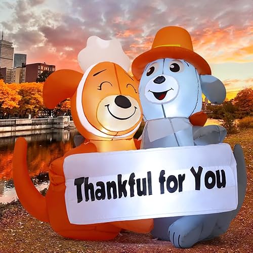 Miniatura 3 de COMIN Decoración inflable de patio inflable de Acción de Gracias de 4.3 pies para decoración de jardín al aire libre
