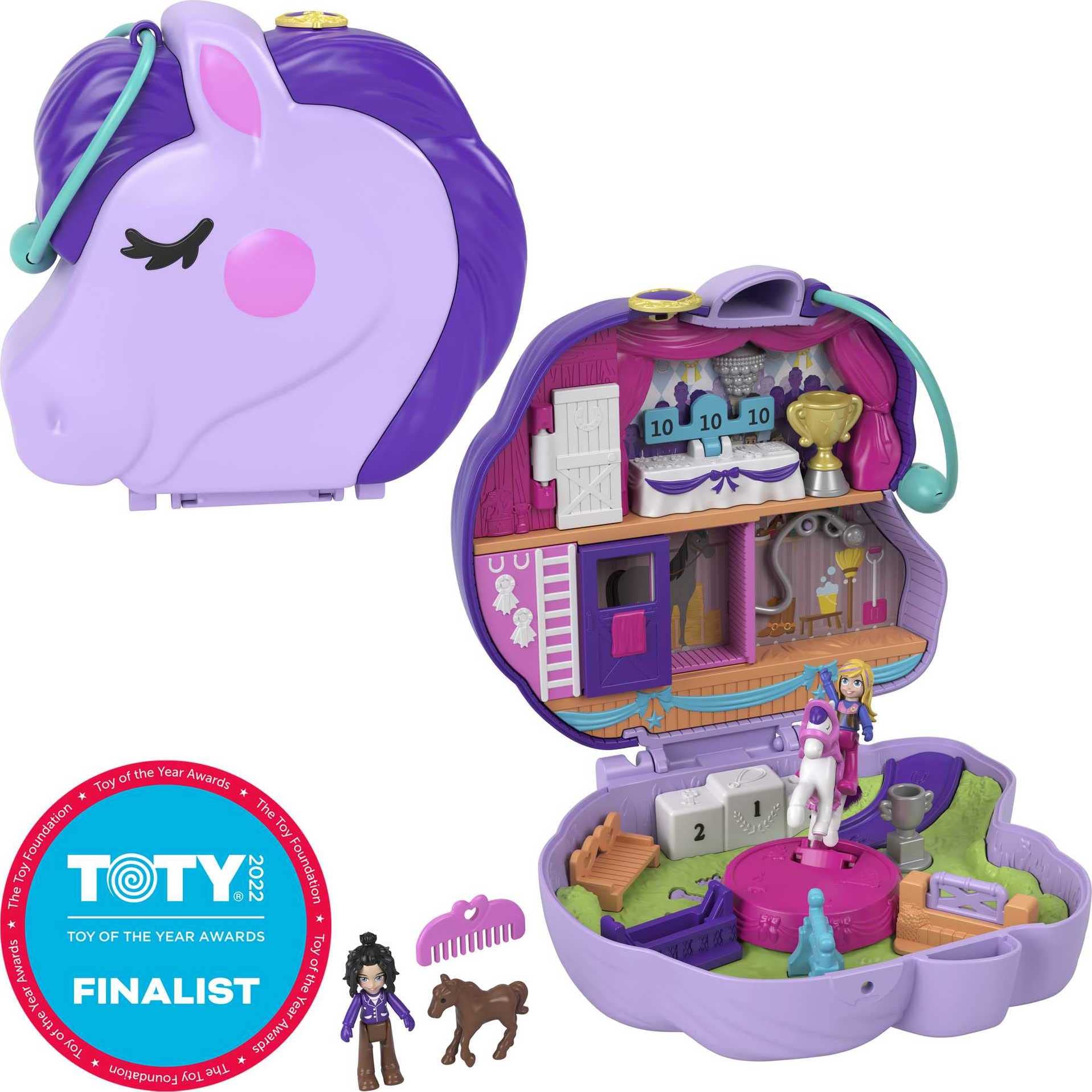 Polly Pocket Jumpin Style Pony Compact con tema Horse...B08J4DBLLW