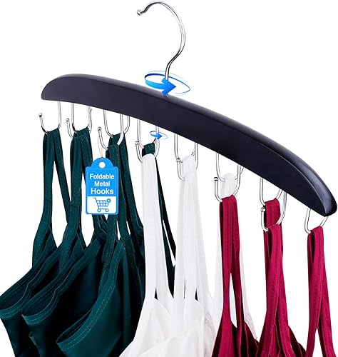 1 colgador de brasier, ahorro de espacio para armario, sin mangas, apilable, con gancho giratorio de 360, organizador de armario y almacenamiento