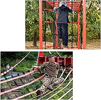 Vista 6 de Red de escalada para niños, red de escalada para exteriores, escalera de seguridad, red de poliéster ninja, escalera de cuerda de carga ninja