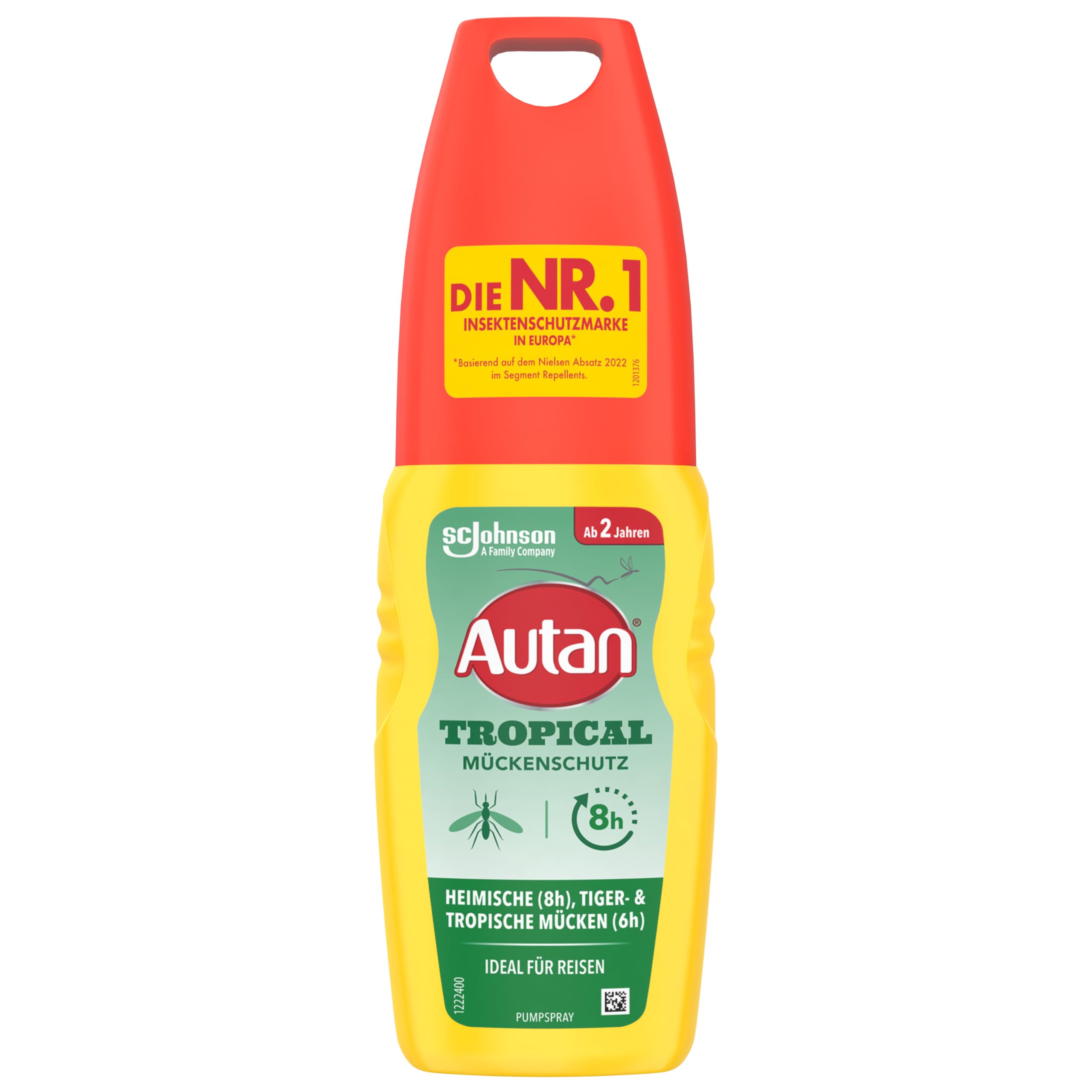 Autan Tropical Pumpspray, Mückenschutz für Körper & Gesicht, Travel Essentials, 1er Pack, (1 x 100 ml)