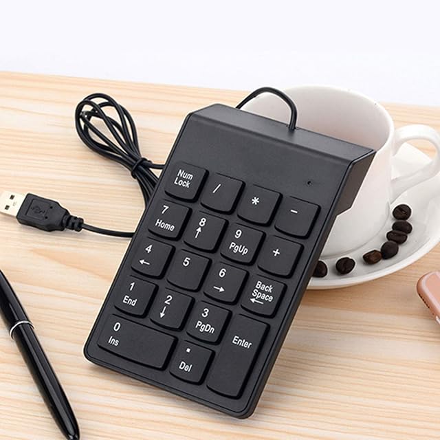 Wired Numeric Keypad, Ultra Slim Number Pad with 18 Keys for iMac/Mac Pro/MacBook Pro/MacBook Air/Laptop/Desktop PC, Hooseng-013