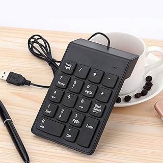 Wired Numeric Keypad, Ultra Slim Number Pad with 18 Keys for iMac/Mac Pro/MacBook Pro/MacBook Air/Laptop/Desktop PC, Hooseng-013
