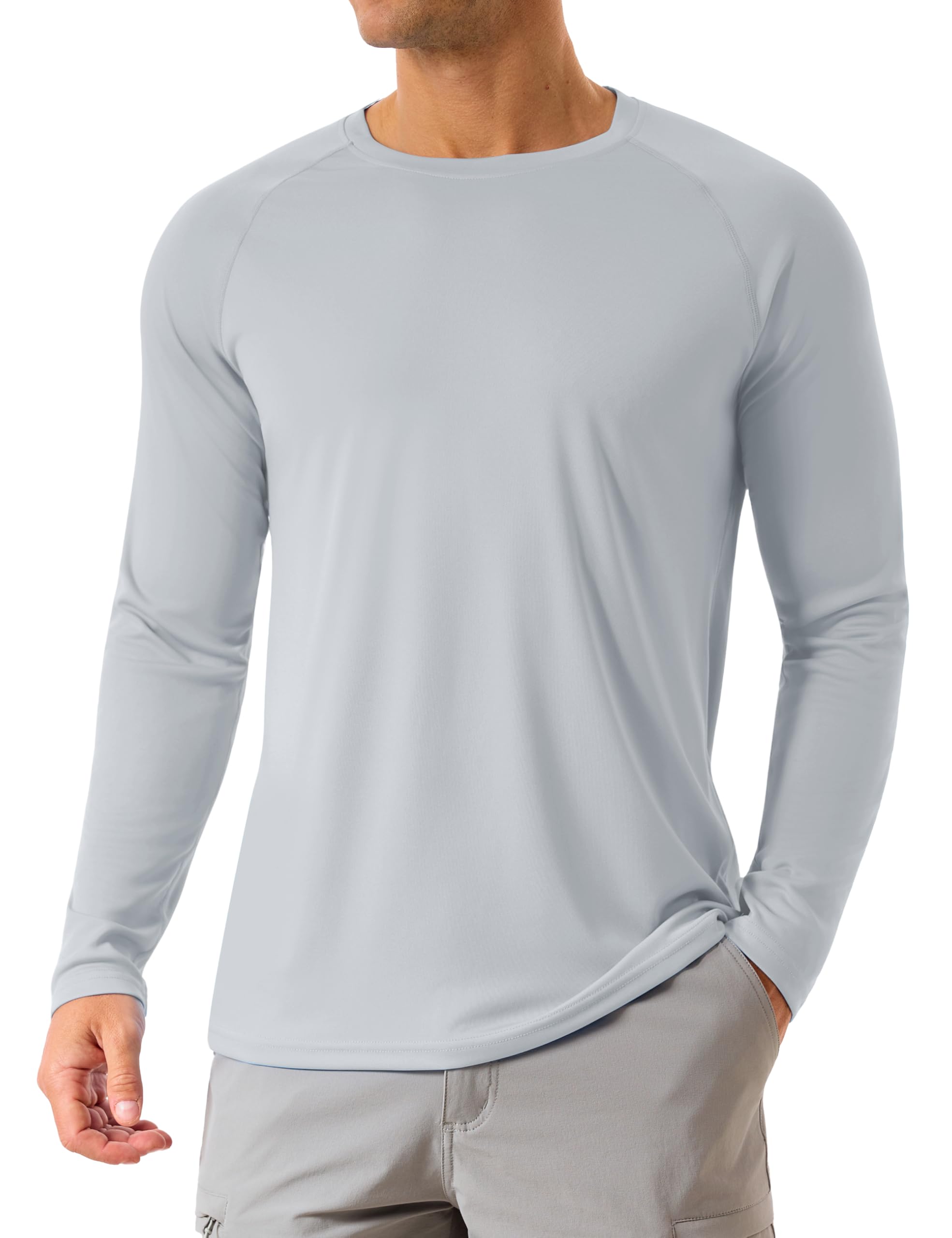 KINSWT Men's Sun Protection Shirts UPF 50+ Long Sleeve Swim Shirts UV SPF Quick Dry Lightweight Rash Guard