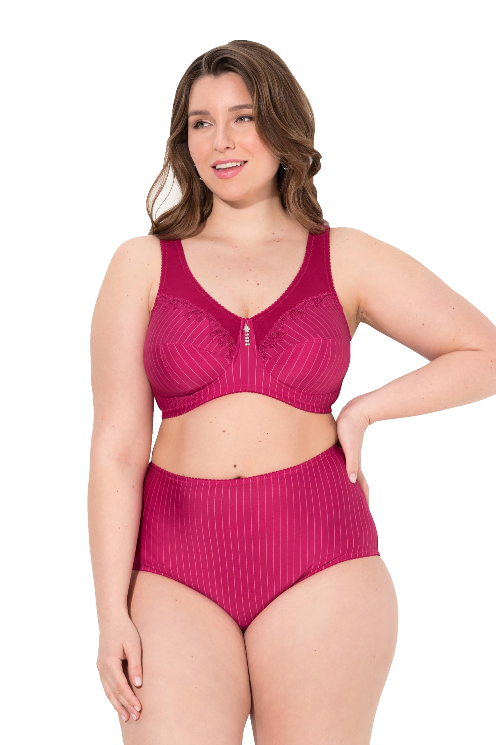 Ulla Popken Damen Entlastungs-BH, Ohne Bügel, Strassanhänger, Cup C - G Bra (1er Pack)