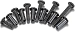 100 Set M6 Binding Screws Posts Countersunk Rivet Socket Cap Connecting Bolts Cap Nuts Assortment Kit for Baby Bed Furniture,Leather Saddles Purses Belt Repair (100 Set Black)