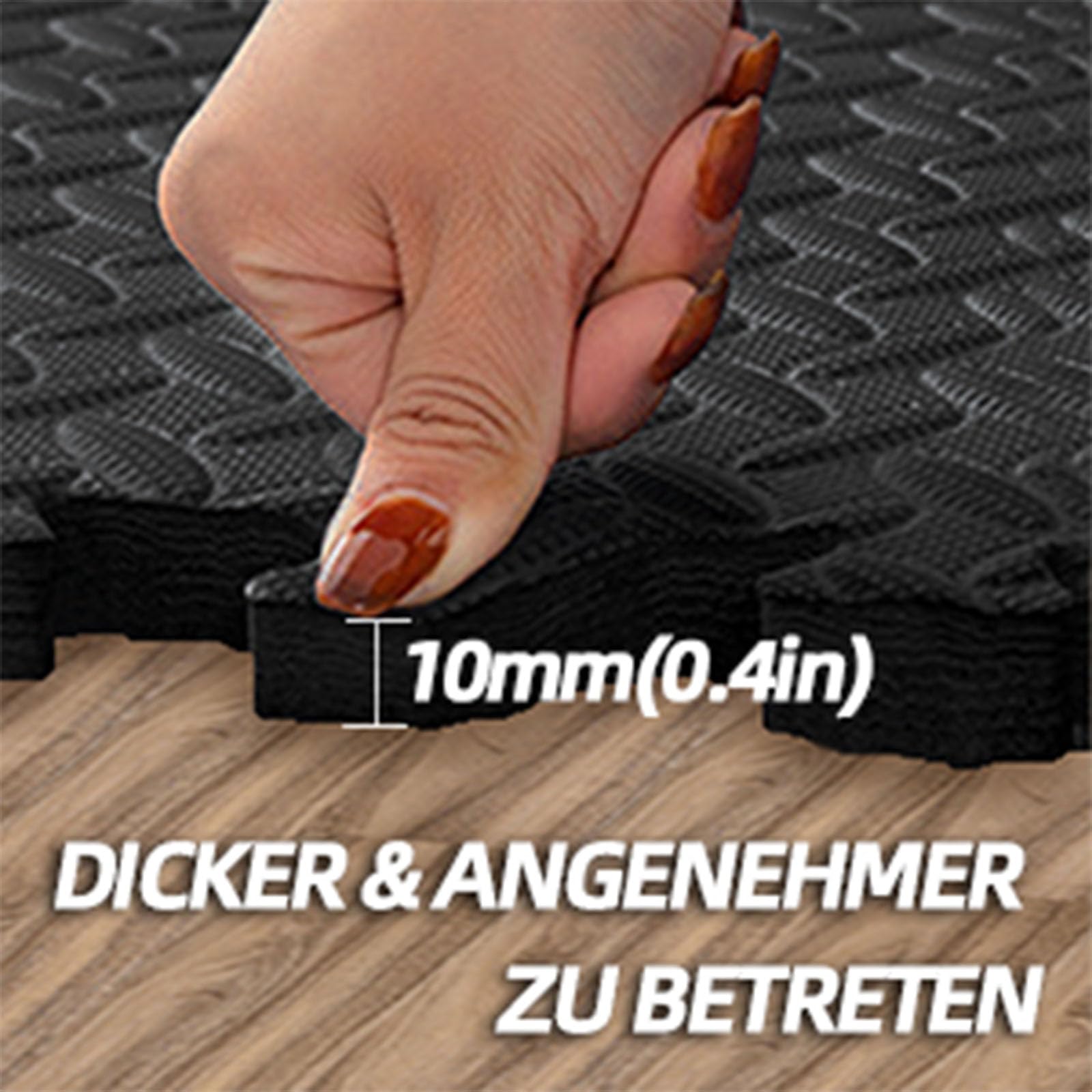Bodenschutzmatte Puzzlematte 60x60 cm 24/48 Stücke Fitnessmatte Anti-Rutsch Unterlegmatte Trainingsmatte für Fitnessgeräte Heimstudio Garage