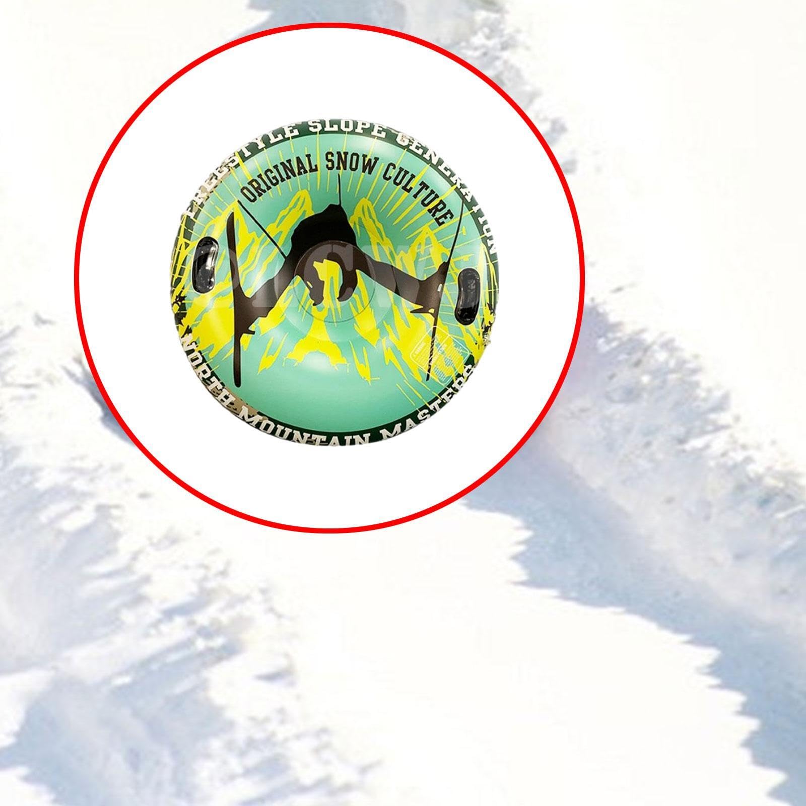 DYNWAVE Inflatable Snow Tube Inflatable Snow Sled Modern Accessories Heavy Duty Green Winter Sledding Toy with Handles for Sledding