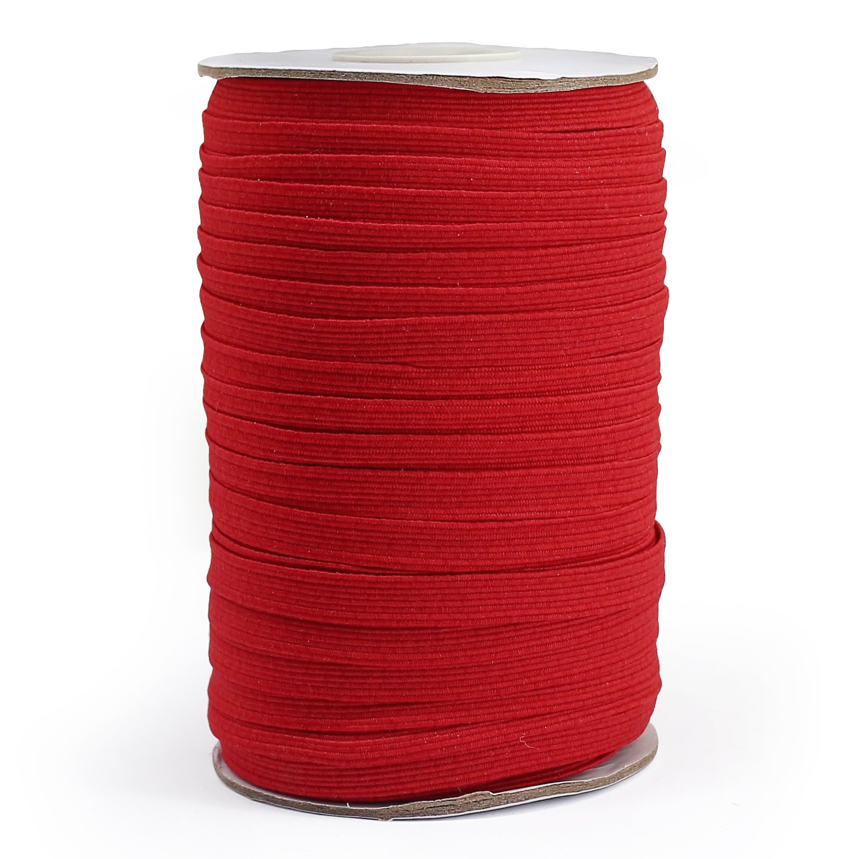 FQTANJU 6mm Burgundy Elastic Band Roll (55 Yards) - 1/4 Inch Flat Braided Elastic Cord for Waistbands, Sewing, Pants, Clothing & DIY Crafting