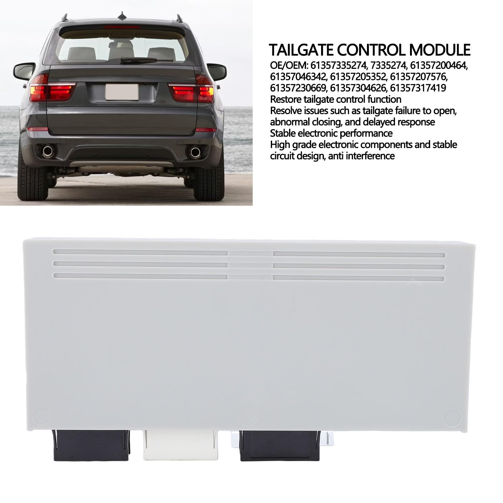 Akozon Moduł Sterujący pokrywą Tylnej Klapy 61357335274, Zamiennik dla X6 E71 2008-2014 Precyzyjna, Płynna Reakcja