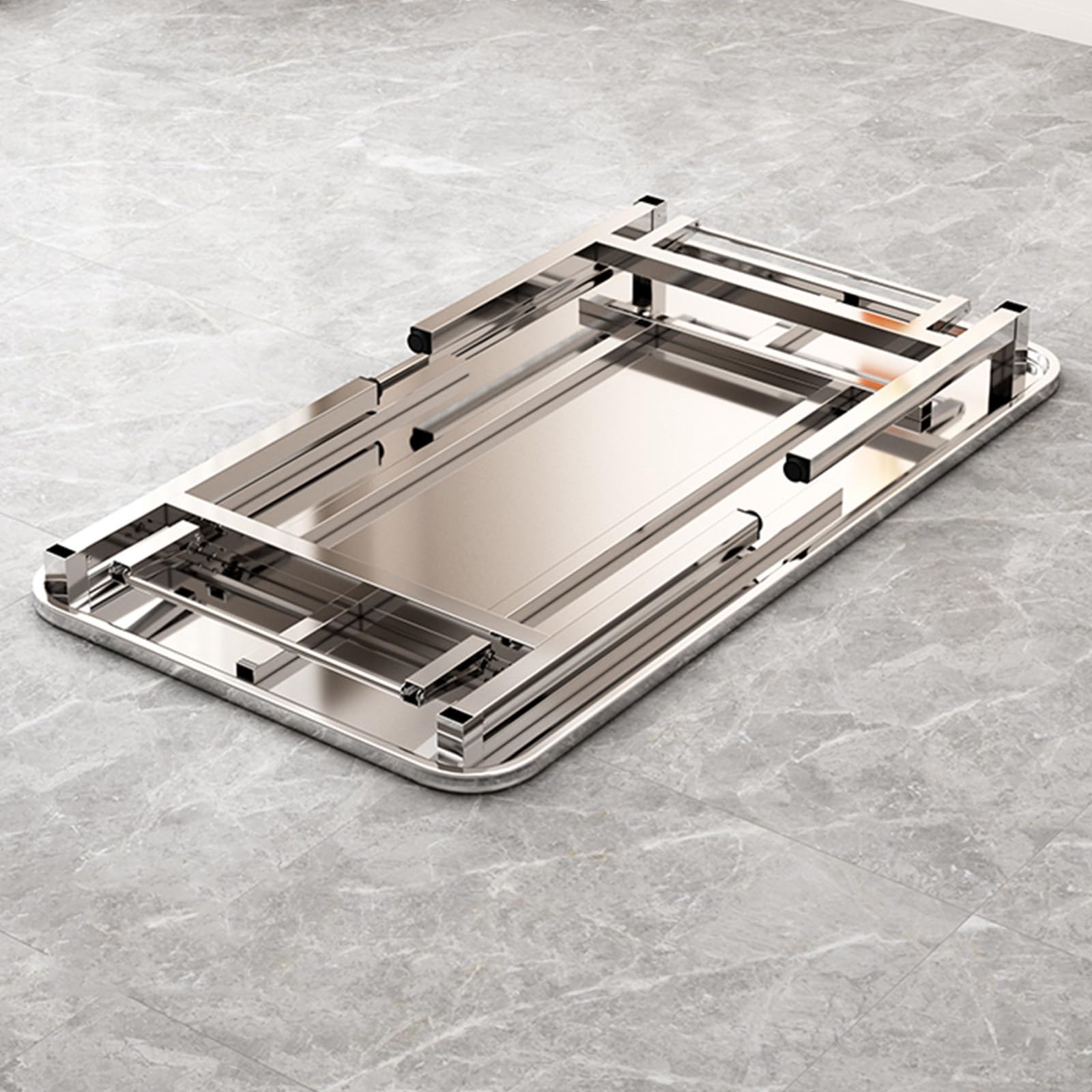 Tavolo da lavoro da cucina, postazione di lavoro, per officina, garage, ufficio, casa, tavolo pieghevole in acciaio inox resistente