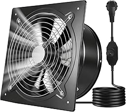 VEVOR Ventilatore di Scarico da 304 mm, Ventilatore di Sfiato a Parete ad Alta Velocità da 1558 CFM con Controllo della Velocità, Basso Consumo da 70 W, per Soffitta, Garage, Cantina, Officina
