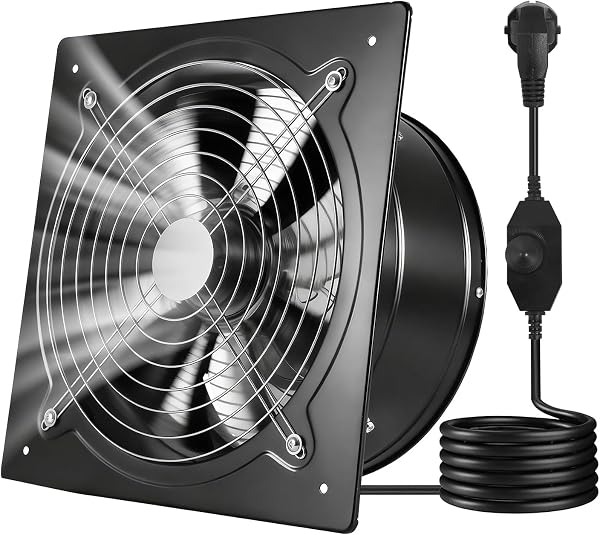 VEVOR Ventilatore di Scarico da 304 mm, Ventilatore di Sfiato a Parete ad Alta Velocità da 1558 CFM con Controllo della Velocità, Basso Consumo da 70 W, per Soffitta, Garage, Cantina, Officina - 1