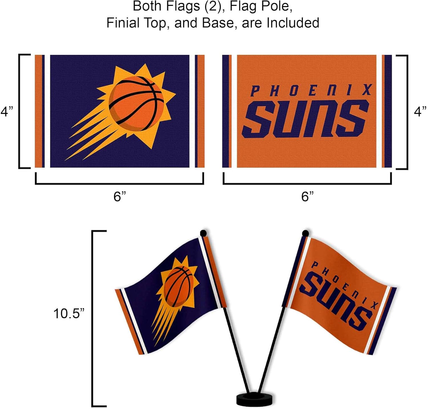 WinCraft Phoenix Suns Desk and Table Top Flags - Image 3
