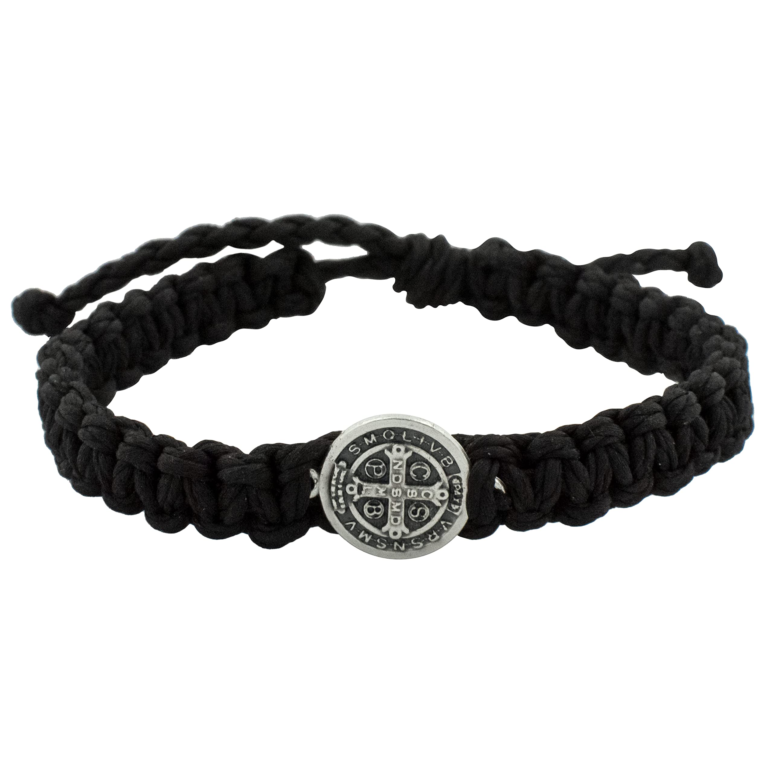 Woven Saint Benedict Bracelets | Sturdy Adjustable Cords with St. Benedict Medal | Patron Saint of Students and Europe | Great Catholic Gift for Confirmation