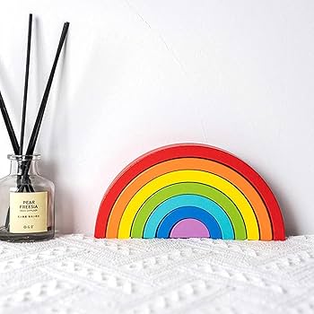 Amazon | 知育玩具 積み木 インテリア 見立て遊び 虹 レインボー 高さ Amazon | 知育玩具 積み木 インテリア 見立て遊び 虹 レインボー 高さ