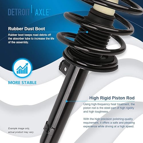 Miniatura 441 de Detroit Axle - Puntal delantero para Hyundai Sonata 2012-2014 2012-2015 Kia Optima, puntal lateral izquierdo con montaje de resorte helicoidal 2013