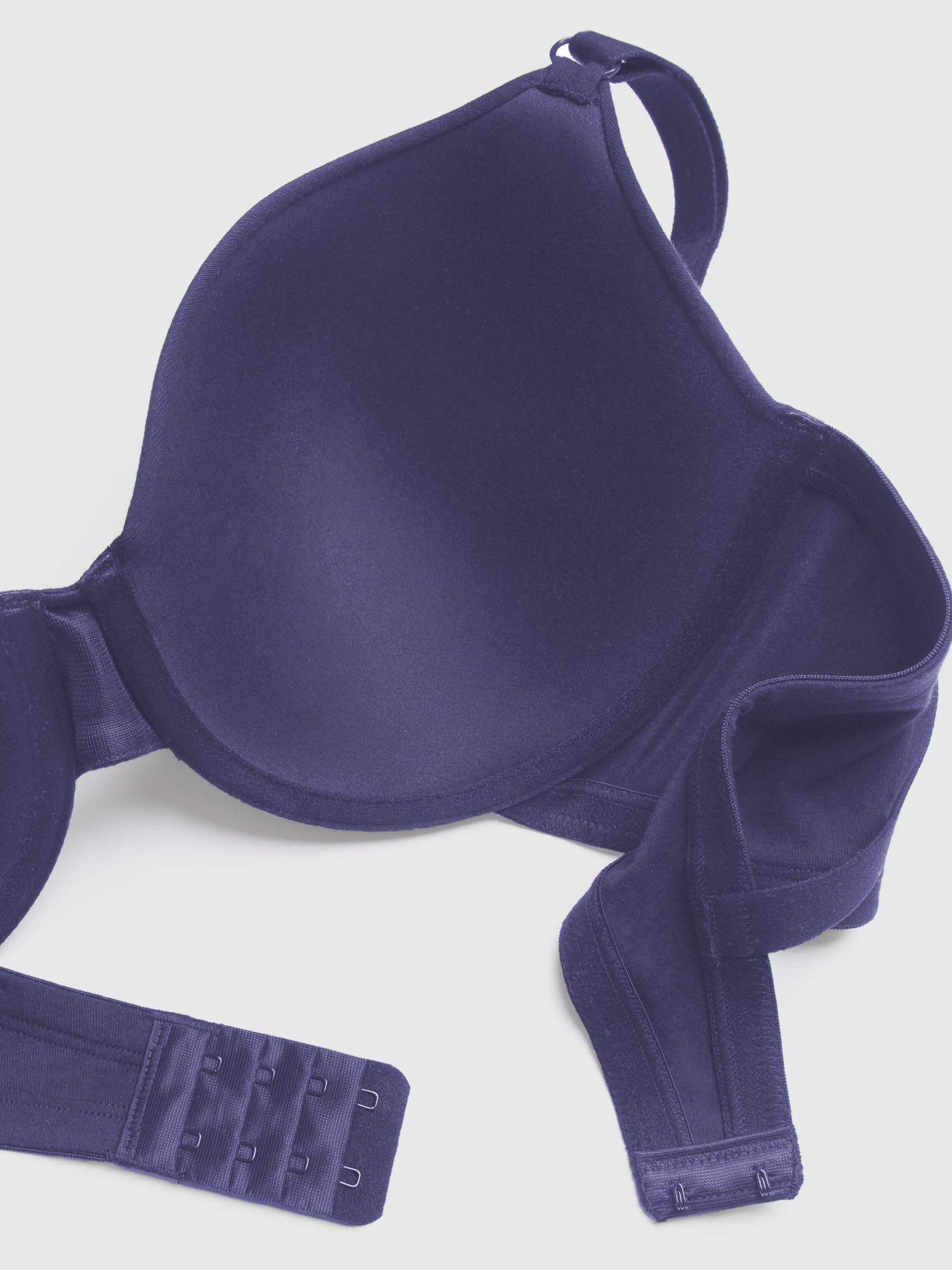 Fruit of The Loom Womens Smooth Cotton T-Shirt Bra - Ultra-Soft, Flexible, and Invisible Under Tees: 36D Deja Blue/Skipper Blue/Grey Heather