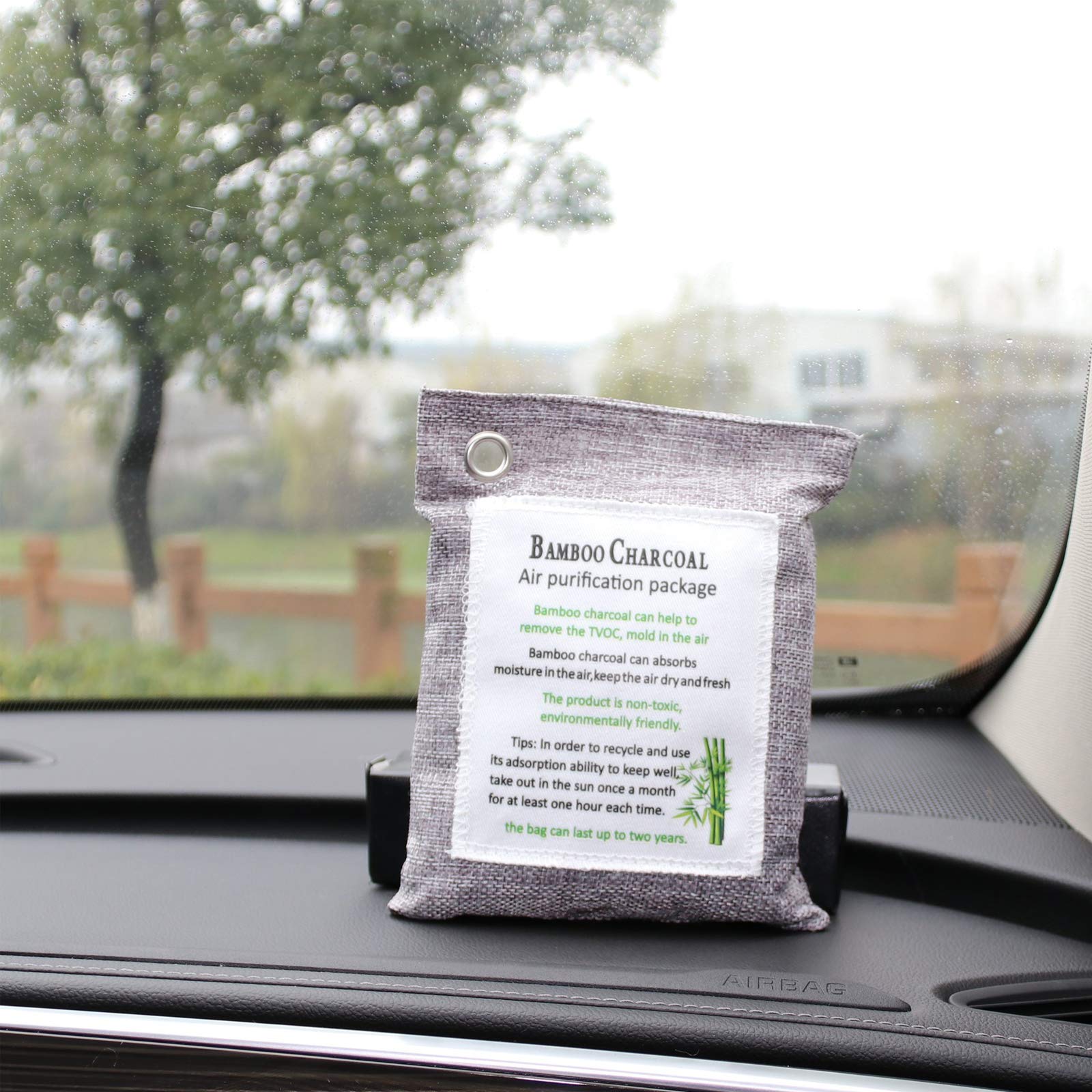 Anjing Paquete de 4 Bolsas purificadoras de Aire de carbón de bambú Activado, absorbentes y eliminadores de olores, deshumidificador Natural
