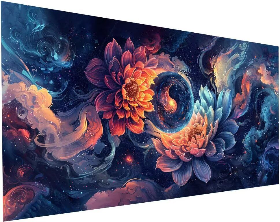 Peinture Diamant Fleur 5D grand format au design abstrait et raffiné S-133