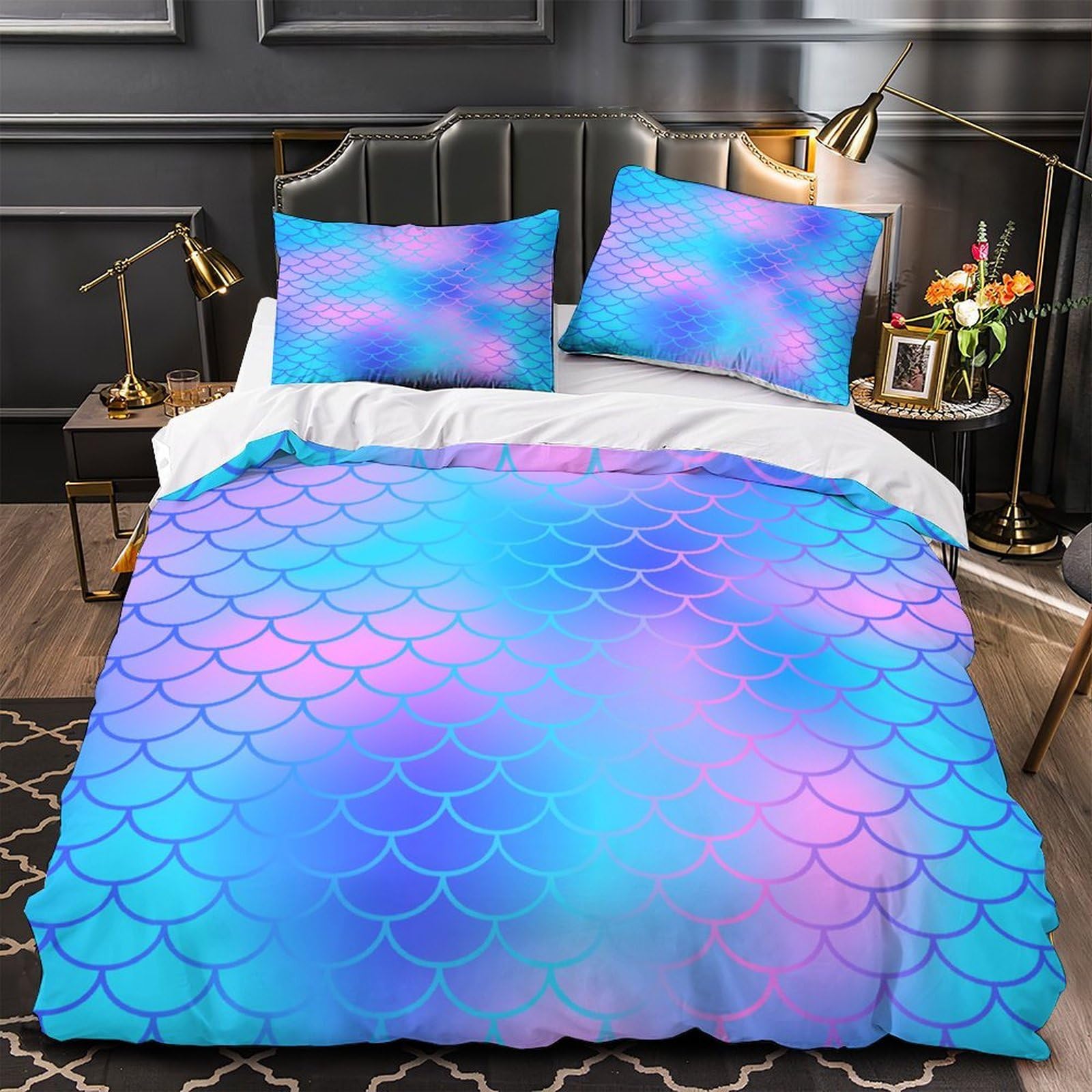 Housse de couette microfibre 3D douce et facile à entretenir pour lit de grands