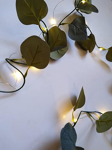 Miniatura 6 de 2pcs Green Eucalyptus Leaves Garland with LED Lights Great for Year Round Decor, Parties, Weddings